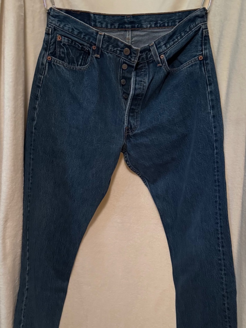 Levi’s 501 Button Fly Jeans Women’s W33 L30 Dark Wash Straight Leg Vintage Style